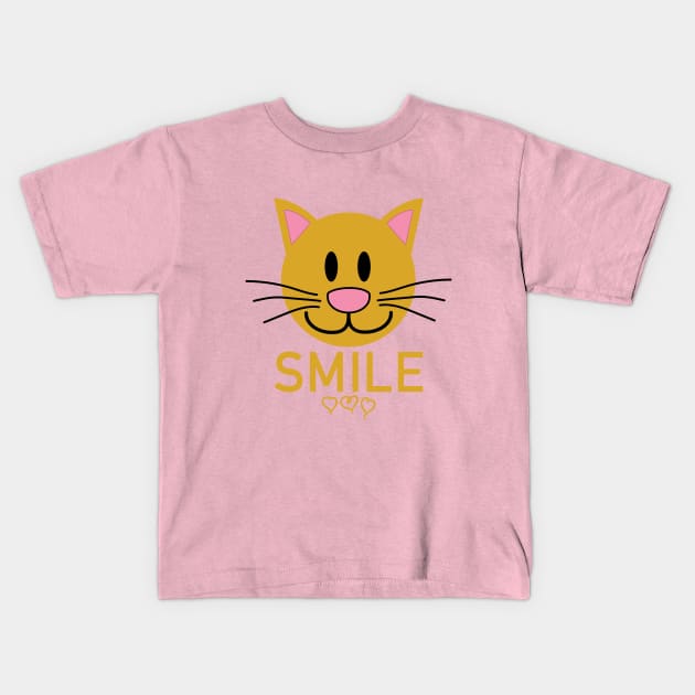 Kitty Smiles With Love Kids T-Shirt by FleeceHEAD